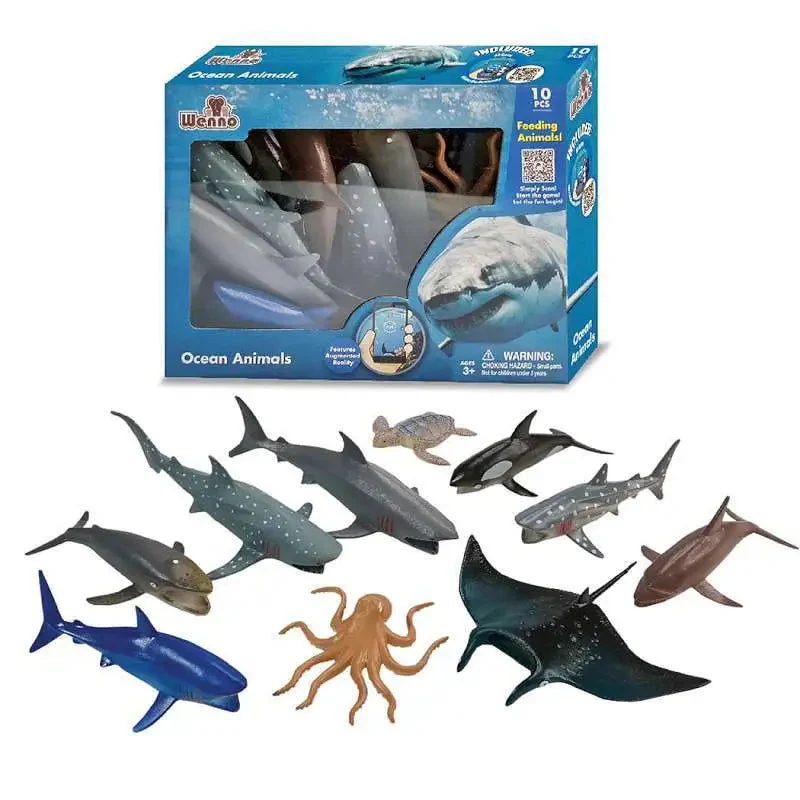 Ocean Animals 10 Pieces Playset by Wenno Animal Planet - Image 2