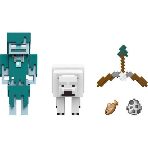 Minecraft Stray Vs Polar Bear 3.25" Action Figure Set - Image 2