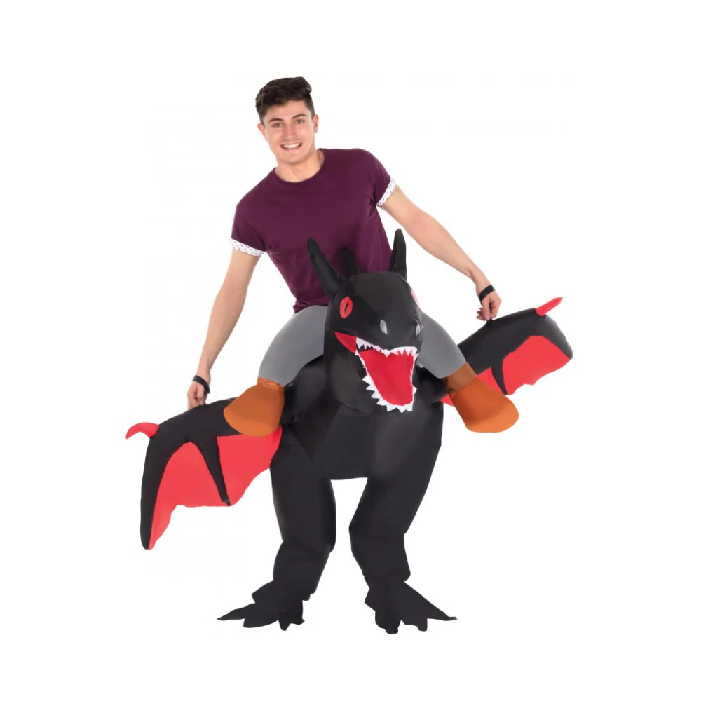 Ride On Black Dragon Inflatable Costume fo Adults by Morphsuits