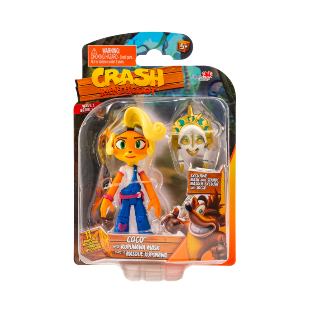 Crash Bandicoot - Coco with Kupunawa Mask 4.5” Action Figure (Wave 1)