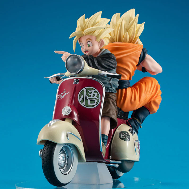 Dragon Ball Z Desktop Real McCoy EX Super Saiyan Goku and Super Saiyan Gohan on Motorbike Figure By MegaHouse - Image 2