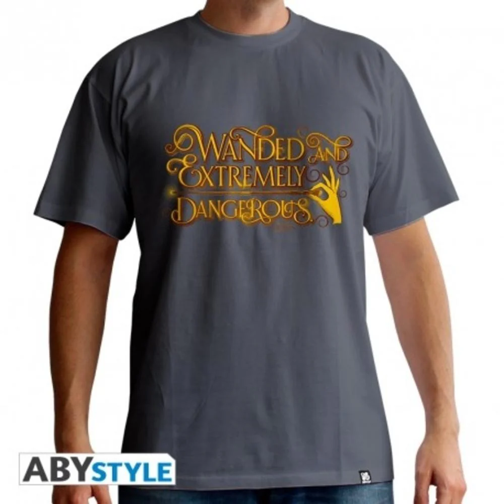 Fantastic Beasts Wanded Tshirt Dark Grey by Abysse - Image 2