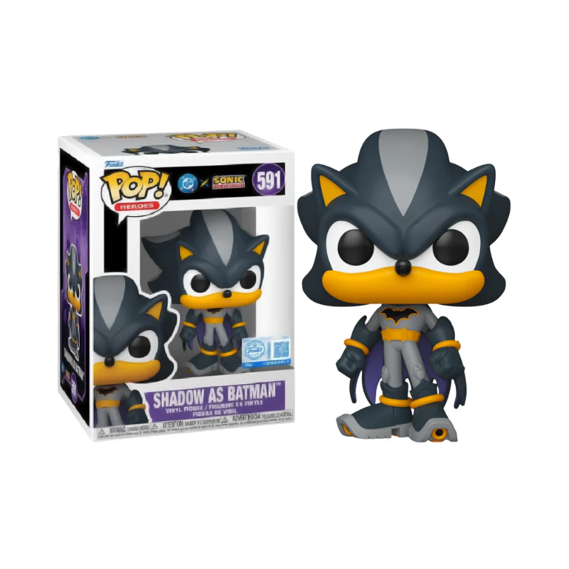 Funko Pop Heroes: Justice League x Sonic - Shadow/Batman - Image 2