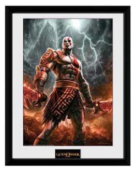 God Of War Kratos Lightening Wall Poster With Frame