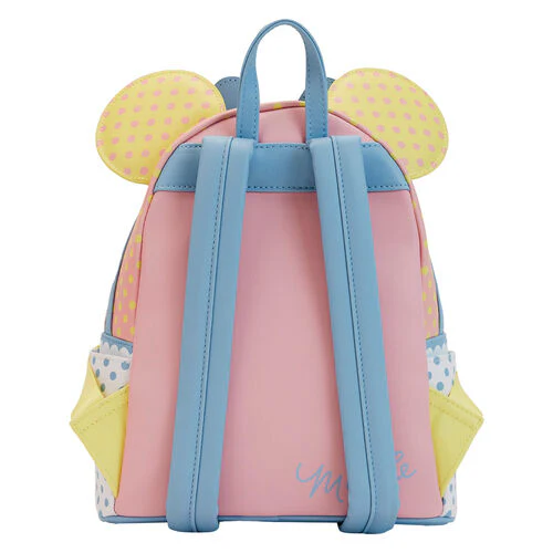 Loungefly! Leather: Disney Minnie Pastel Color Block Dots Mini Backpack - Image 3