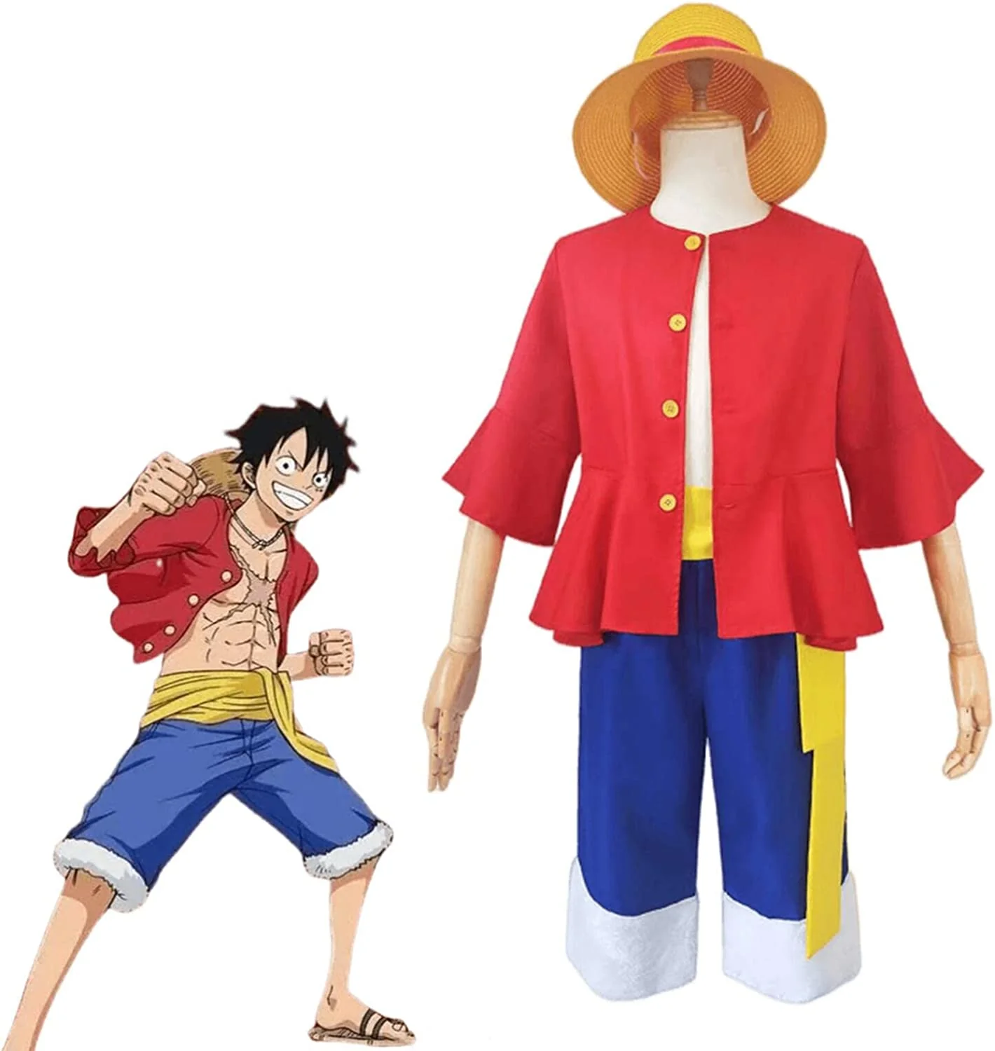 One Piece Monkey D. Luffy Costume for Adults (L) - Image 4