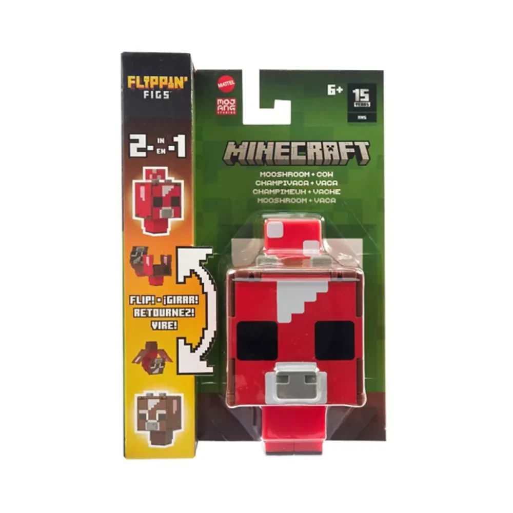 Minecraft Flippin' Figures MOOSHROOM + COW By Mattel