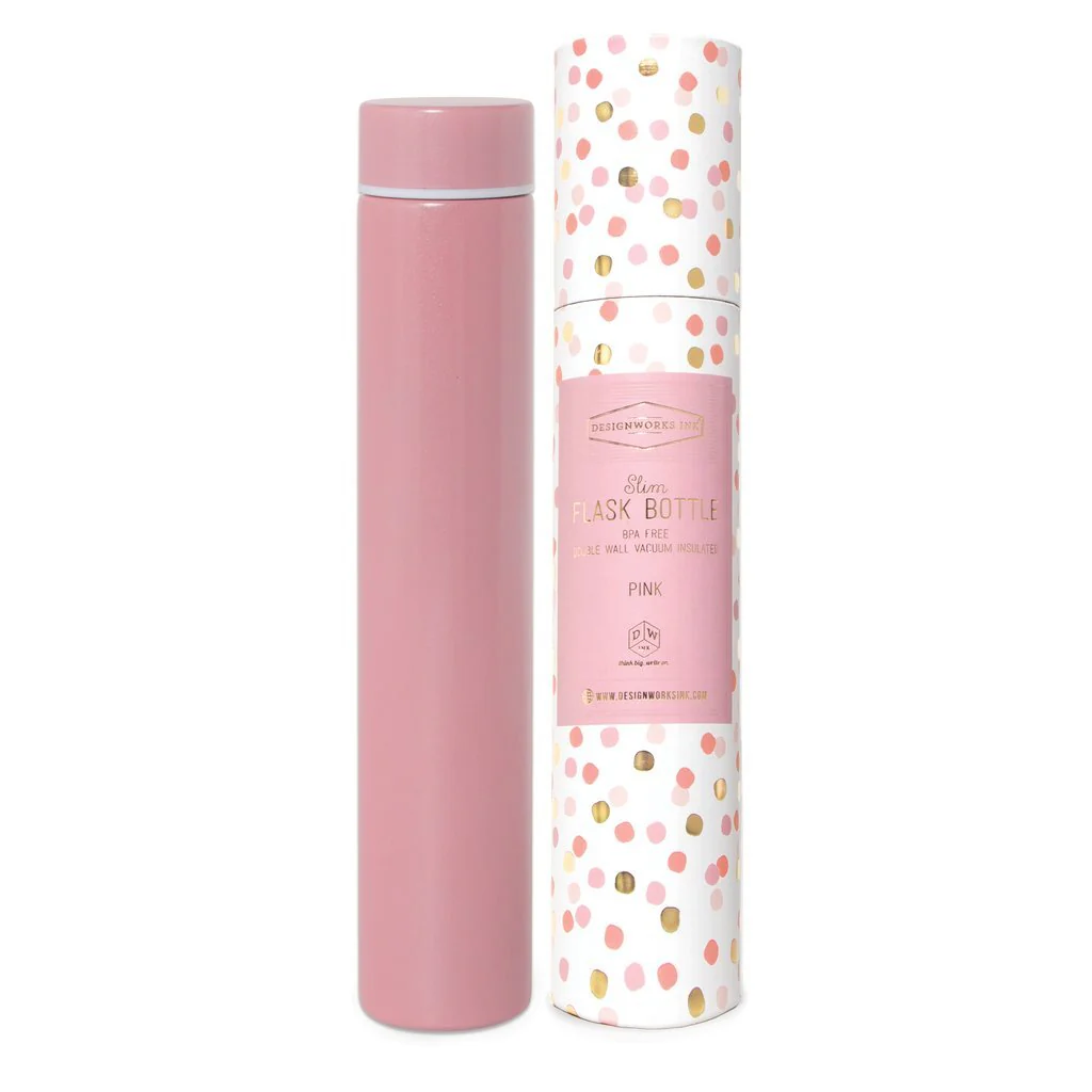 Slim Flask Bottle Confetti Pink by Designworks Ink - Image 2