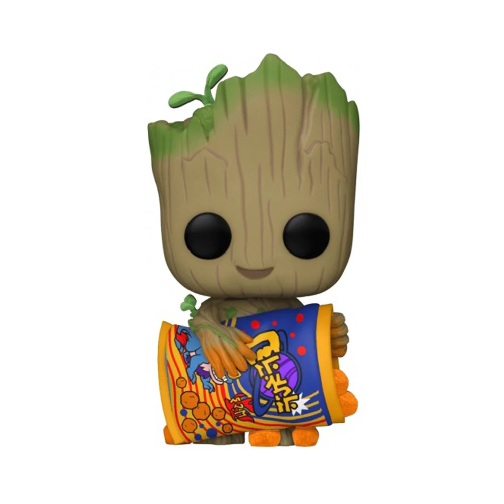Funko Exc : Marvel I Am Groot - Groot w/ Cheese Puffs (FLOCKED)
