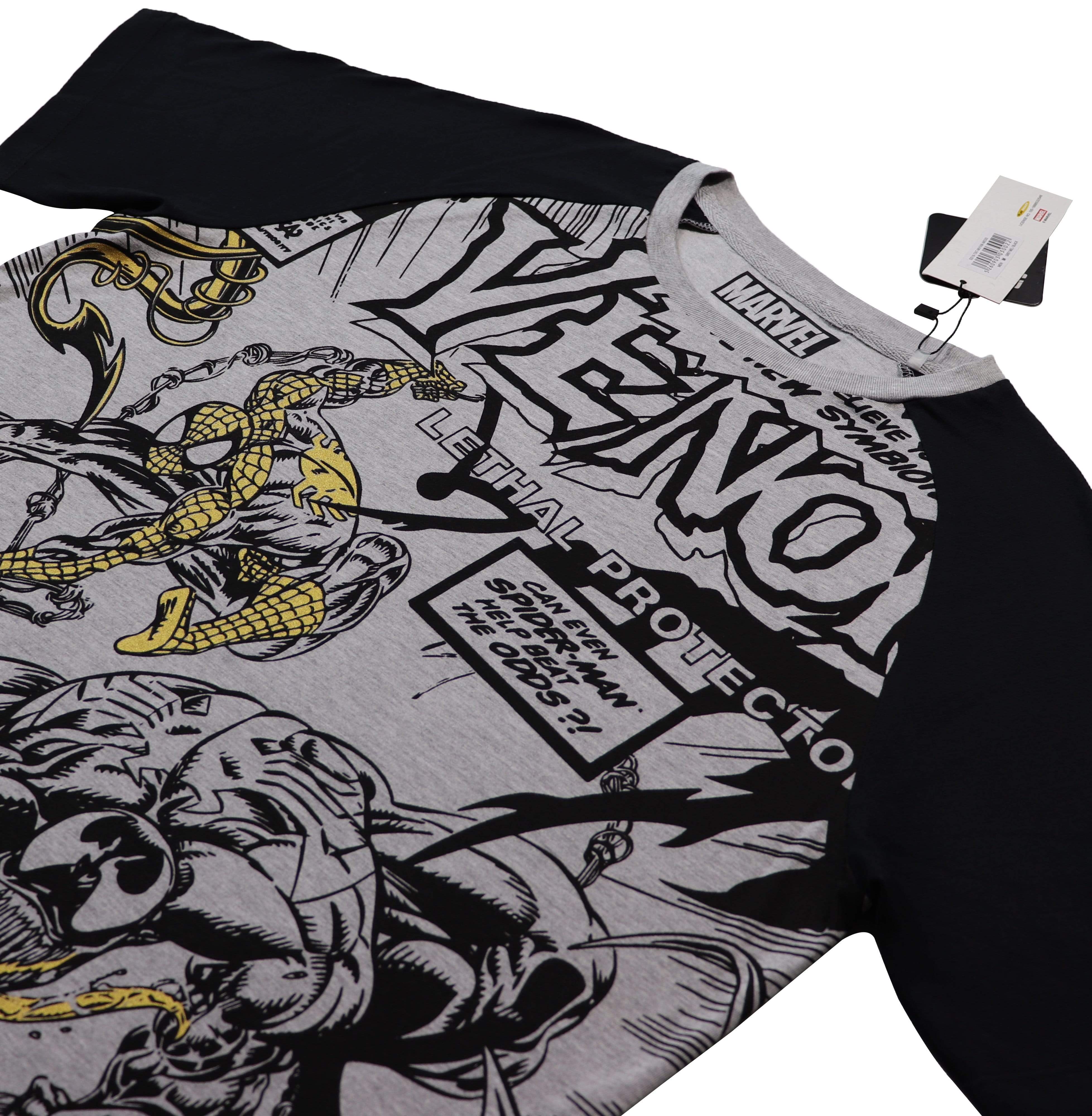 RAGLAN SLEEVE TEE W/METALLIC PRINT : VENOM - Dark Grey - Image 2