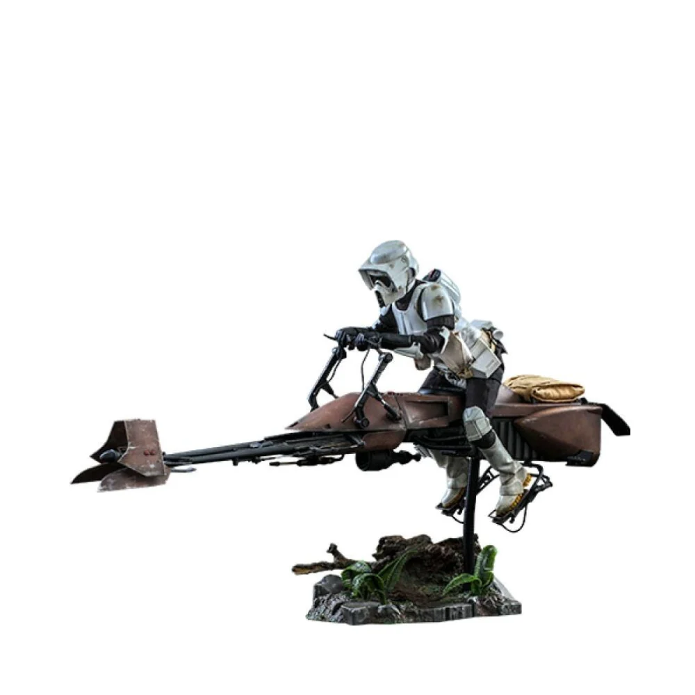 Star Wars Return Of The Jedi - Scout Trooper & Speeder Bike 1/6 Scale Figure Set By Hot Toys