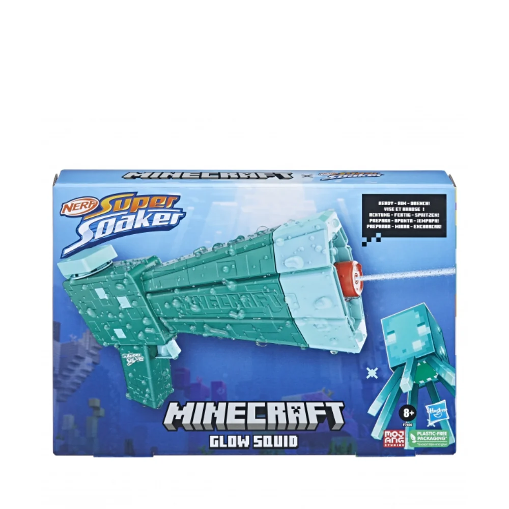 Minecraft Glow Squid Nerf Super Soaker Water Blaster by Hasbro