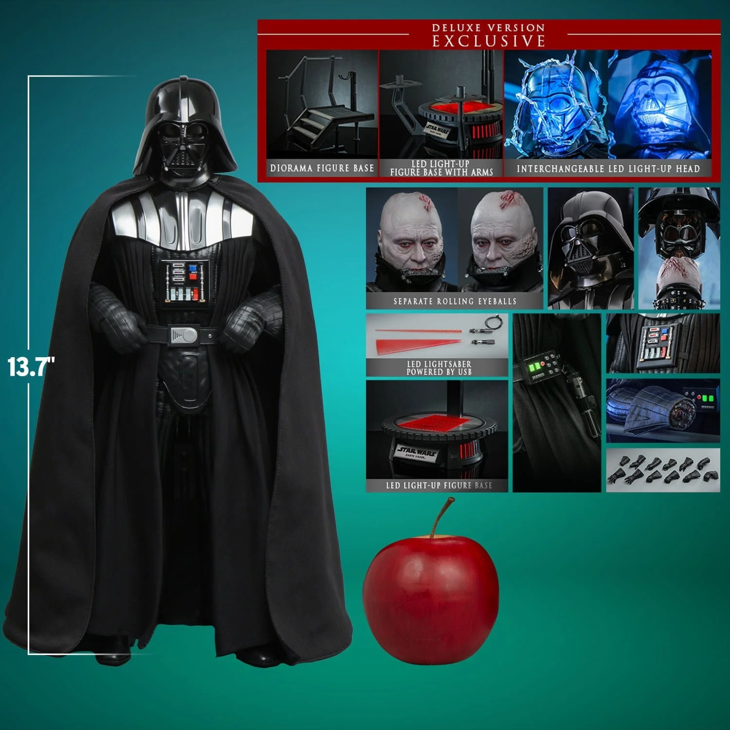 Star Wars Darth Vader ROTJ 40th Anniversary (Deluxe Edition) Action Figure By Hot Toys - Image 6
